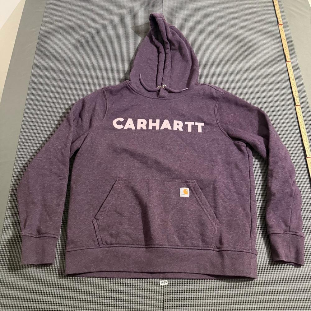 Carhartt Womens Purple Relaxed Fit Logo Pullover Hoodie Large